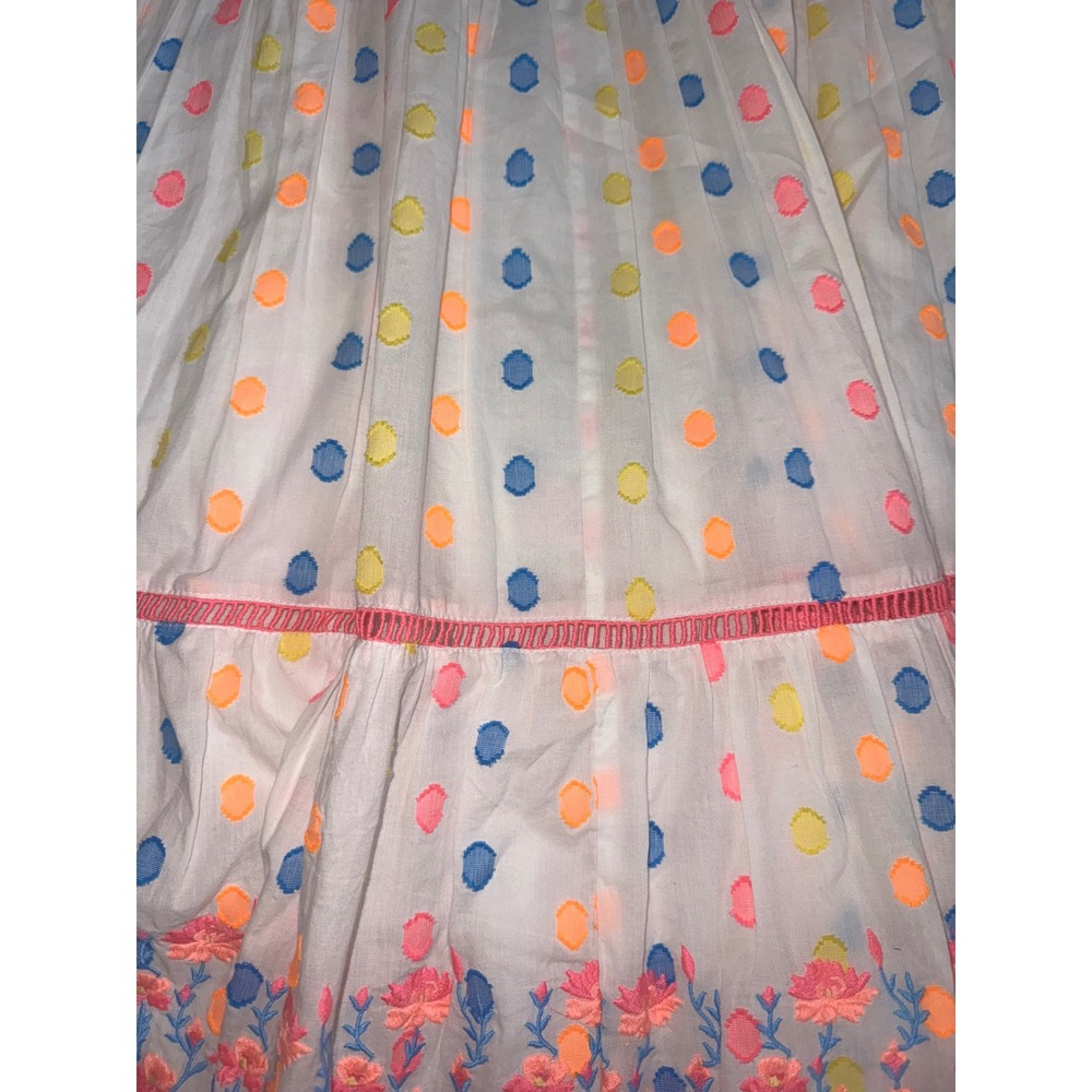 Lilly Pulitzer Maxi Dress Womens White Multi Color Polka Dot Embroidered Size 0 - Picture 6 of 9